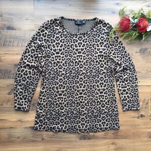 Lennie for Nina Leonard leopard print sweater L